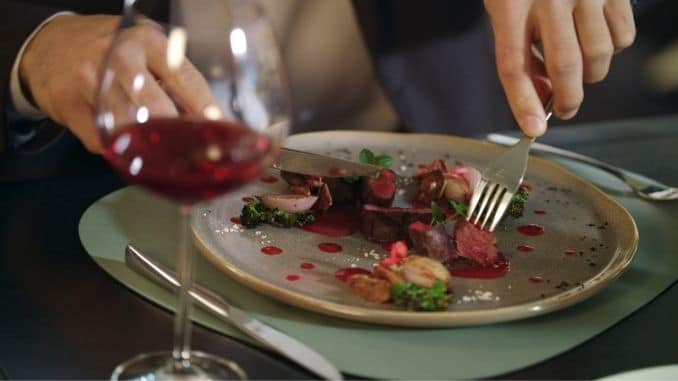 cutting meat steak