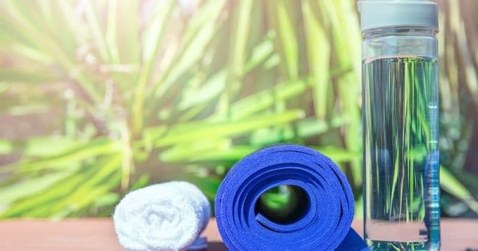 Blue Rolled Yoga Mat