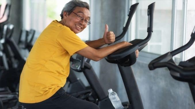 cycling on gym machine