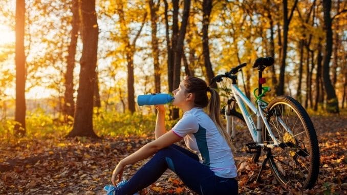 drinks-water-workout-bike