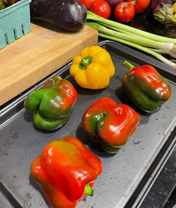 Roast 4 peppers- Ratatouille