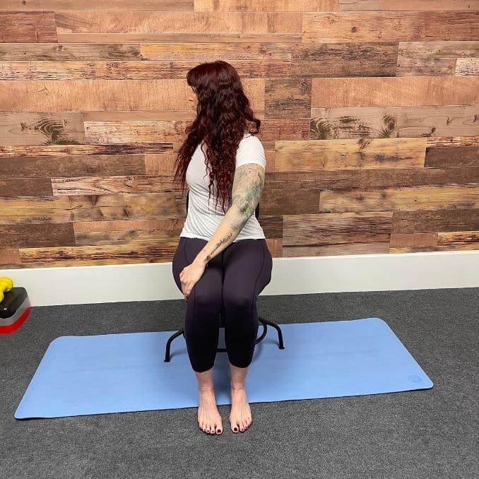 Spinal Twist 2 Chair Yoga Poses for Back Stiffness