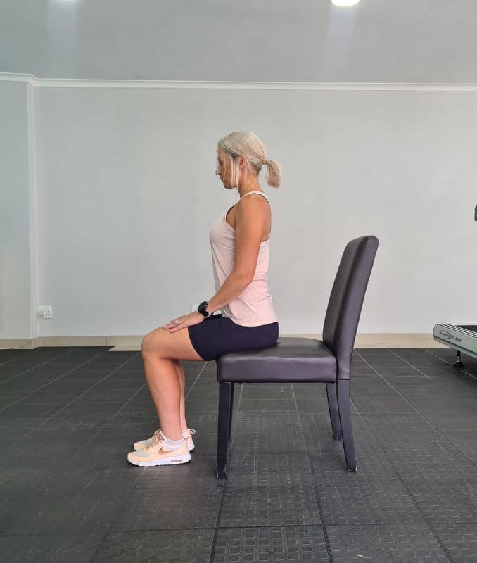 Seated Hamstring Stretch Lateral view 1