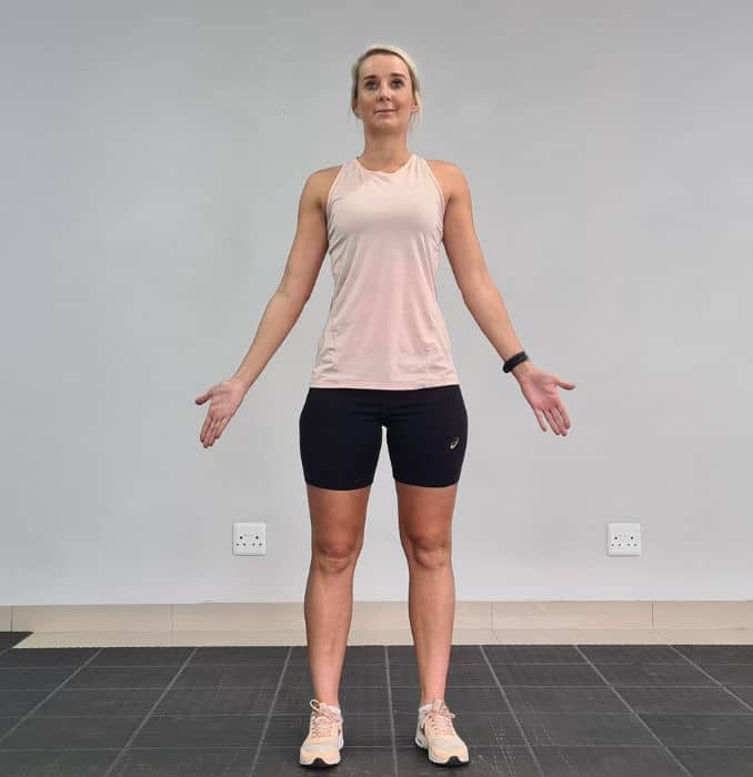 Mountain Pose to Heart Center Start