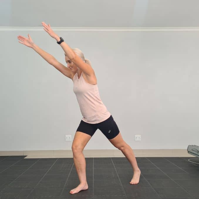 Arm Raises with Toe Tap 2