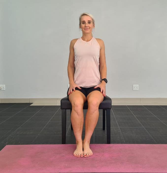 Seated Shoulder rolls End - Neck Shoulder Chair Yoga Poses