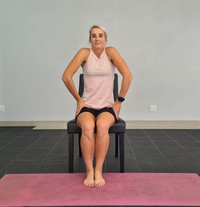 Seated Shoulder rolls Middle - Neck Shoulder Chair Yoga Poses