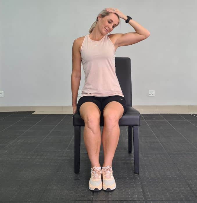 Side Neck stretch - Neck Shoulder Chair Yoga Poses