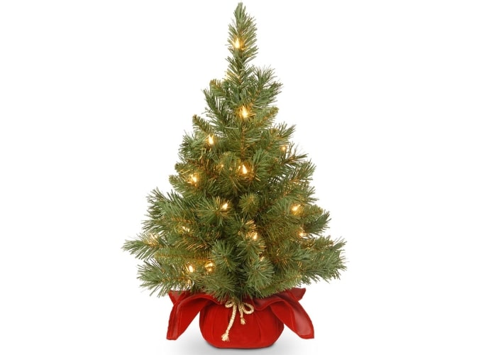 National Tree Company Pre-lit Artificial Mini Christmas Tree Majestic Fir - 2 ft